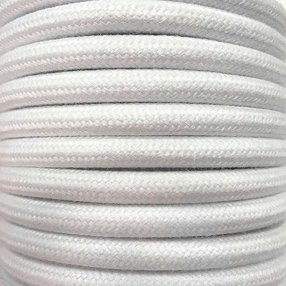 Cable Textil Cir62al01 Blanco Algodón Liso 5m