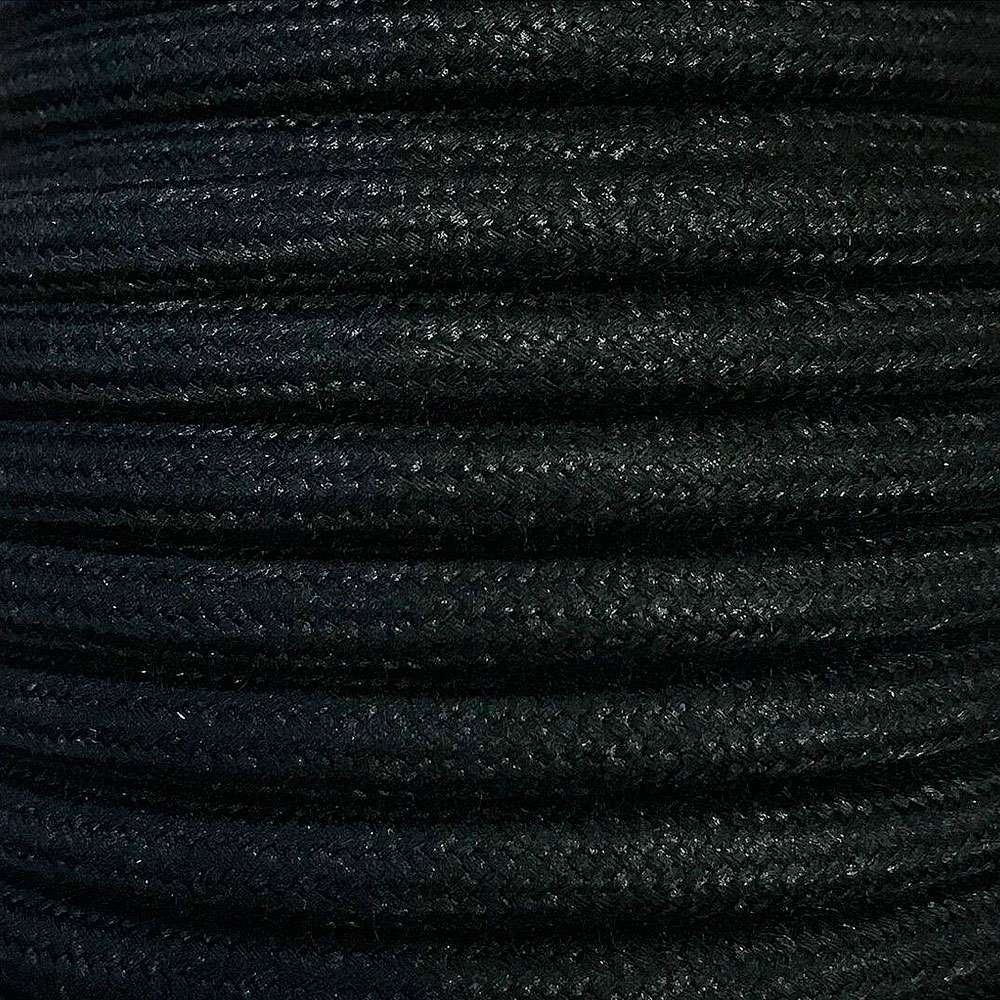 Cable Textil Cir62al03 Negro Algodón Liso 5m