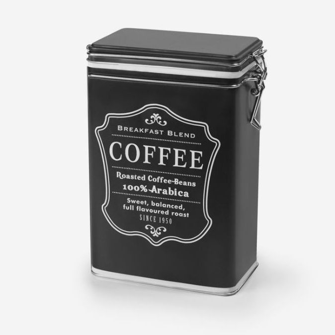 Bote con cierre Azúcar Metálico Negro 12x8cm.