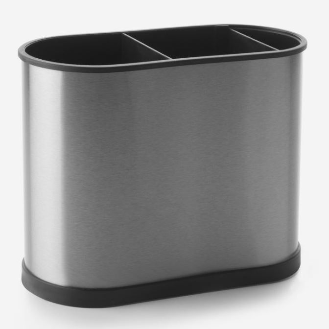 Portautensilios Inoxidable 18% y Plástico 22x18cm.