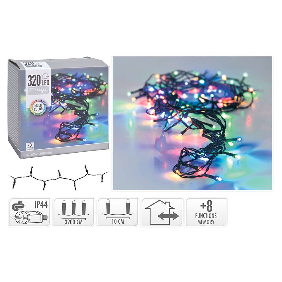 Iluminación exterior 320 leds multicolor