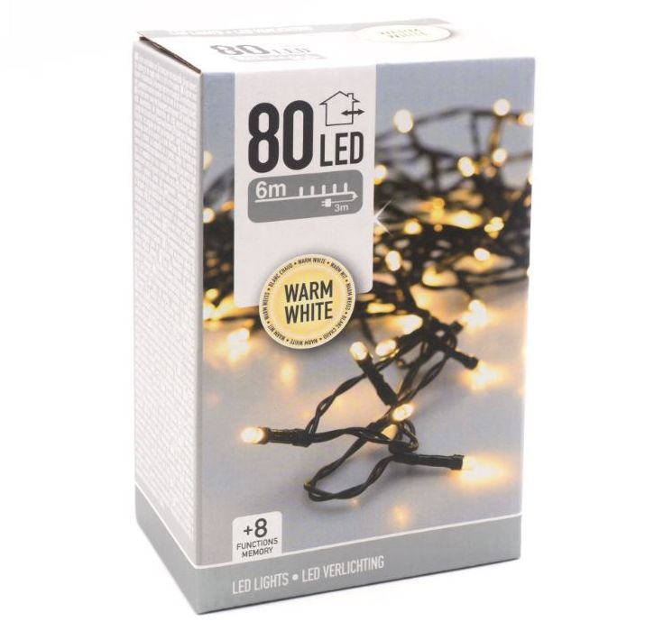 Iluminación Árbol 80 Leds Cálida Multifunción